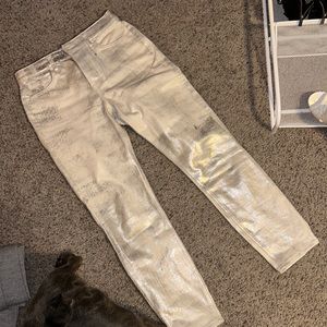Metallic silver jeans! GRLFRND